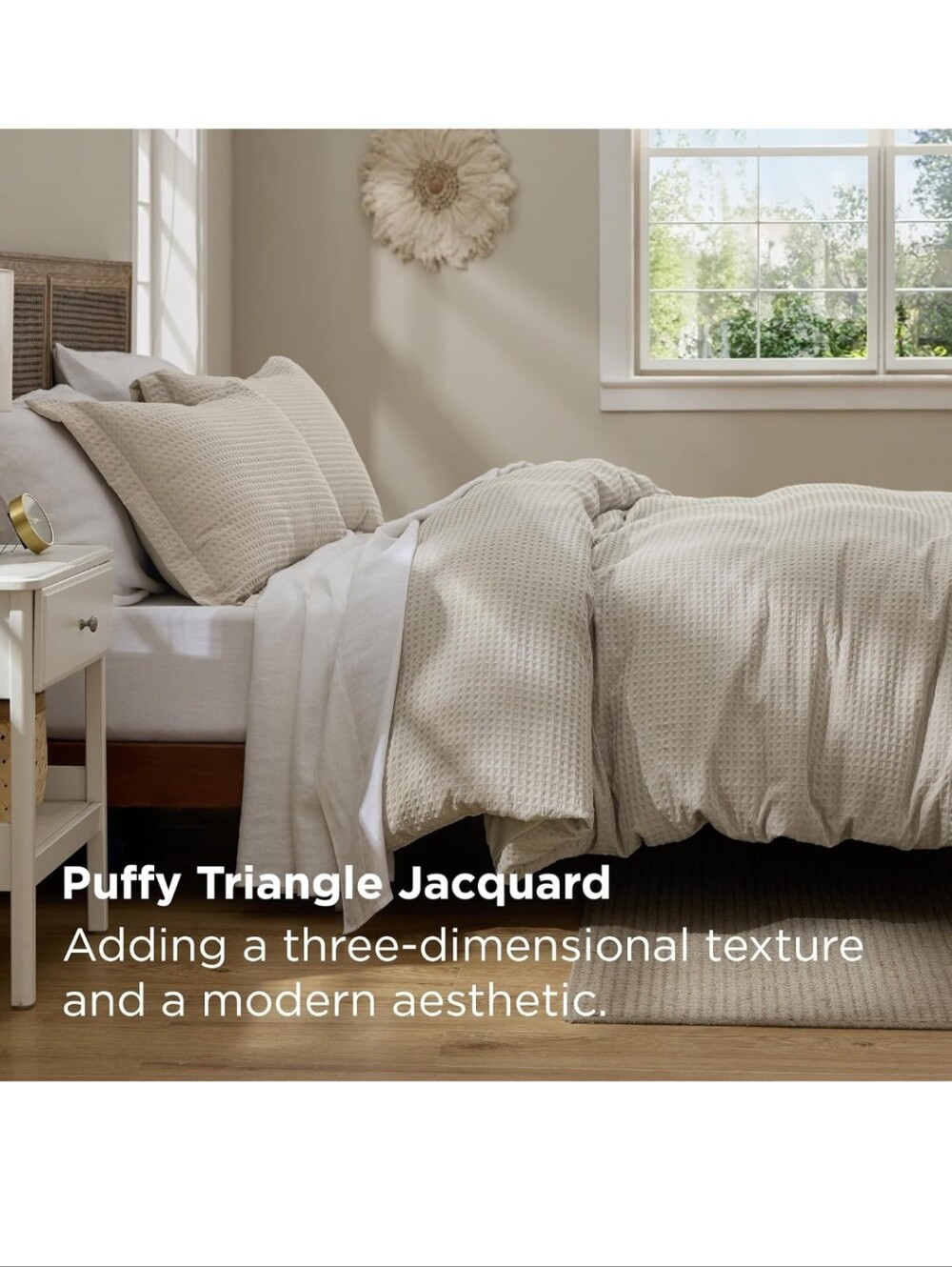 Bedsure Waffle Weave Duvet Cover Queen- Luxury, Soft & Breathable 3 Piece Set - Picture 6 of 11